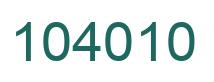 Number 104010 green image