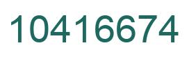 Number 10416674 green image