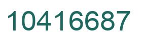 Number 10416687 green image