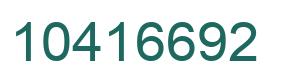 Number 10416692 green image