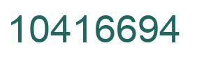 Number 10416694 green image