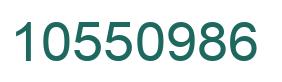 Number 10550986 green image
