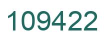 Number 109422 green image