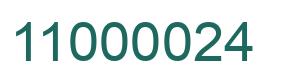 Number 11000024 green image