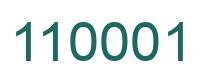 Number 110001 green image