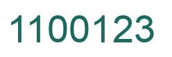 Number 1100123 green image