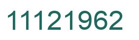 Number 11121962 green image