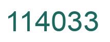 Number 114033 green image