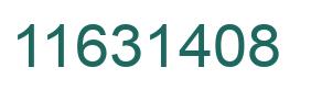 Number 11631408 green image