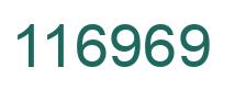 Number 116969 green image