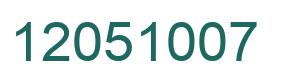 Number 12051007 green image