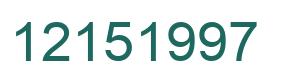 Number 12151997 green image