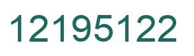 Number 12195122 green image