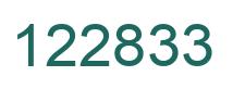 Number 122833 green image