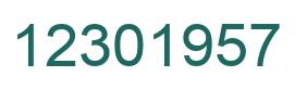 Number 12301957 green image
