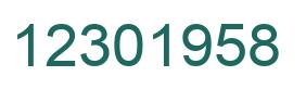 Number 12301958 green image