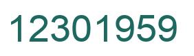 Number 12301959 green image