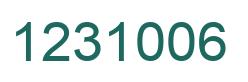 Number 1231006 green image