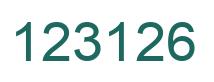 Number 123126 green image