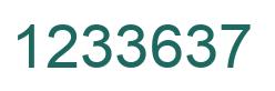 Number 1233637 green image