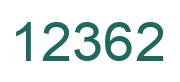 Number 12362 green image