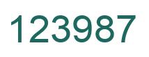 Number 123987 green image
