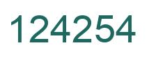 Number 124254 green image