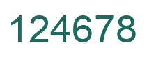 Number 124678 green image