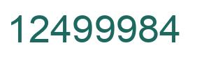 Number 12499984 green image