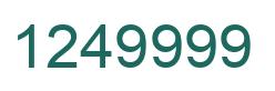 Number 1249999 green image
