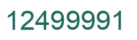 Number 12499991 green image