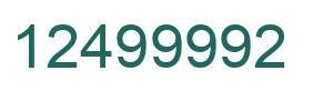 Number 12499992 green image