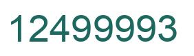 Number 12499993 green image