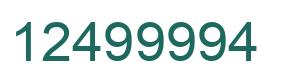 Number 12499994 green image