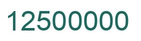 Number 12500000 green image