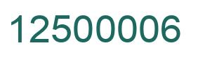 Number 12500006 green image