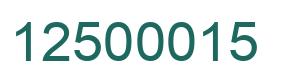 Número 12500015 imagen verde
