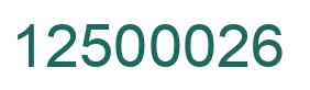 Number 12500026 green image