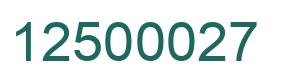 Number 12500027 green image