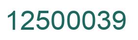 Número 12500039 imagen verde