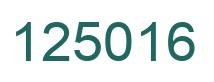 Number 125016 green image