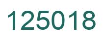 Number 125018 green image