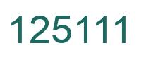Number 125111 green image