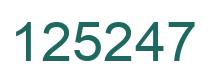 Number 125247 green image