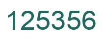 Number 125356 green image