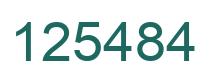 Number 125484 green image