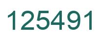Number 125491 green image