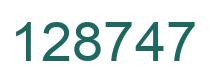 Number 128747 green image