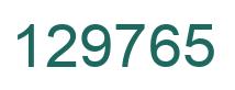 Number 129765 green image