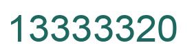 Number 13333320 green image